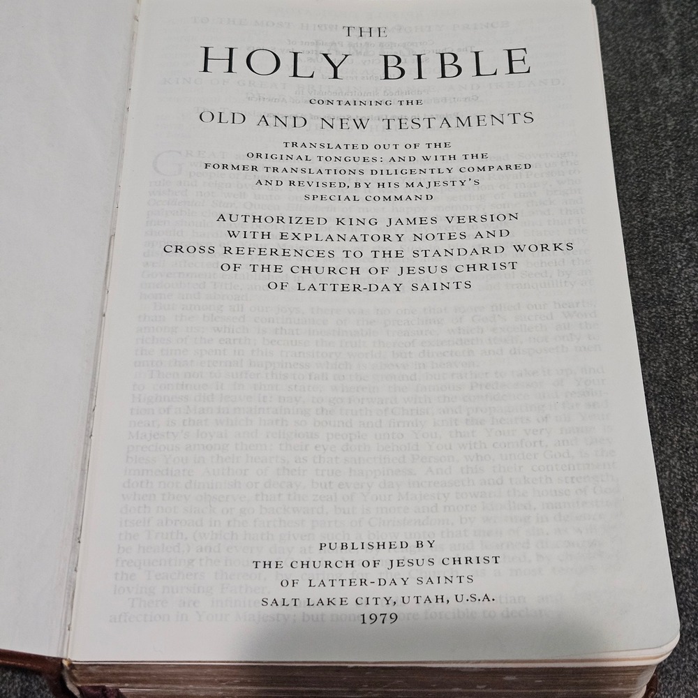 LDS Holy Bible King James Version Brown Faux Leather 1979 - Picture 5 of 10